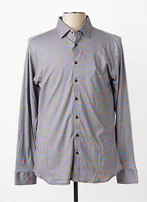 Chemise manches longues imprimé fantaisie beige DESOTO homme
