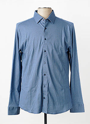 Chemise manches longues imprimé fantaisie bleu DESOTO homme