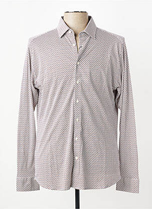 Chemise manches longues coupe cintrée marron DESOTO homme