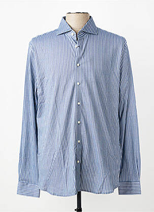 Chemise manches longues coupe cintrée bleu DESOTO homme