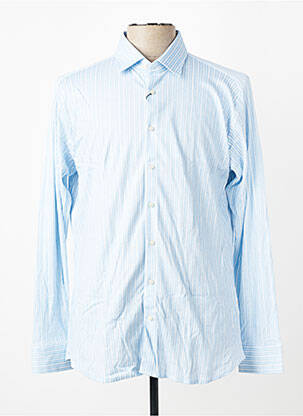 Chemise manches longues coupe cintrée bleu DESOTO homme