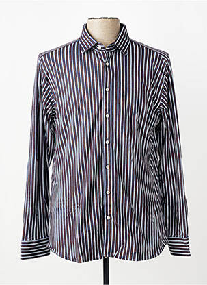 Chemise manches longues coupe cintrée marron DESOTO homme