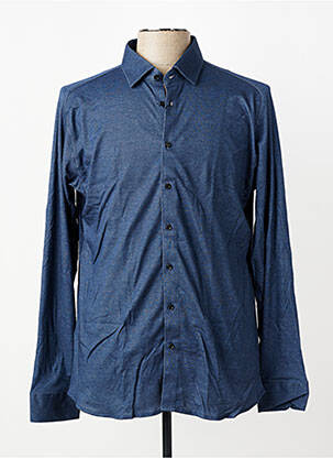 Chemise manches longues coupe cintrée bleu DESOTO homme