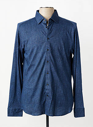 Chemise manches longues coupe cintrée bleu DESOTO homme