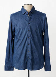 Chemise manches longues coupe cintrée bleu DESOTO homme