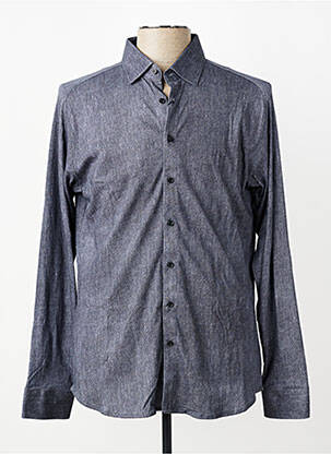 Chemise manches longues coupe cintrée gris fonce DESOTO homme