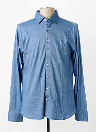 Chemise manches longues coupe cintrée bleu DESOTO homme