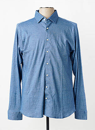 Chemise manches longues coupe cintrée bleu DESOTO homme