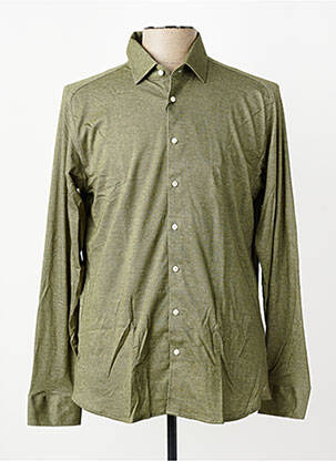 Chemise manches longues coupe cintrée vert DESOTO homme