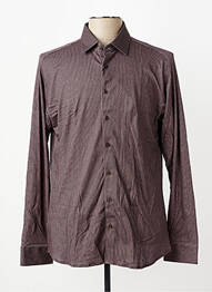 Chemise manches longues coupe cintrée marron DESOTO homme