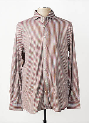 Chemise manches longues coupe cintrée marron DESOTO homme