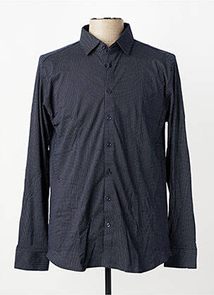 Chemise manches longues imprimé fantaisie bleu DESOTO homme