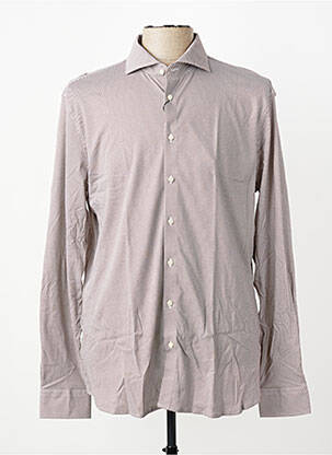 Chemise manches longues imprimé fantaisie marron DESOTO homme