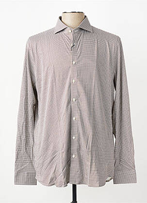 Chemise manches longues coupe cintrée marron DESOTO homme