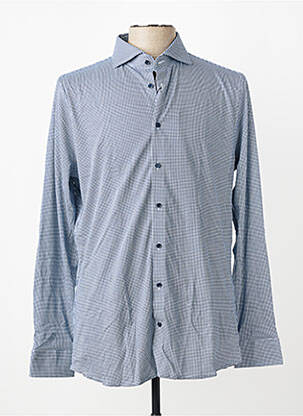 Chemise manches longues coupe cintrée bleu DESOTO homme