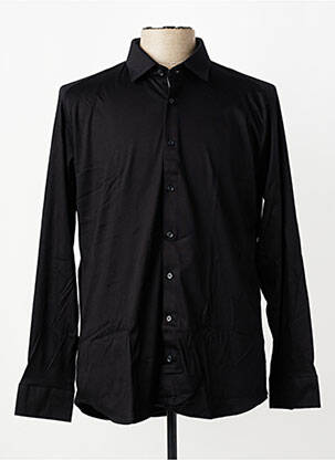 Chemise manches longues coupe cintrée noir DESOTO homme