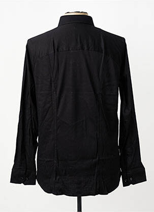 Chemise manches longues coupe cintrée noir DESOTO homme