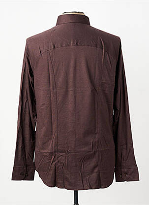 Chemise manches longues coupe cintrée marron DESOTO homme