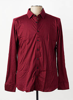 Chemise manches longues coupe cintrée rouge DESOTO homme