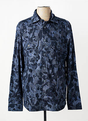 Chemise manches longues poches bleu DESOTO homme