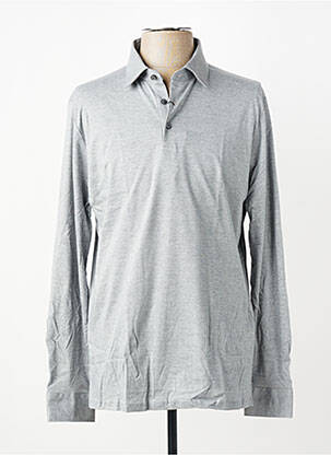 Polo tissage chiné manches longues gris DESOTO homme