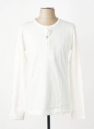 T-shirt col tunisien manches longues beige DESOTO homme