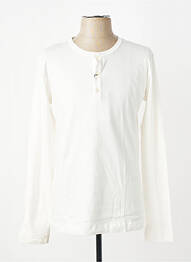 T-shirt col tunisien manches longues beige DESOTO homme