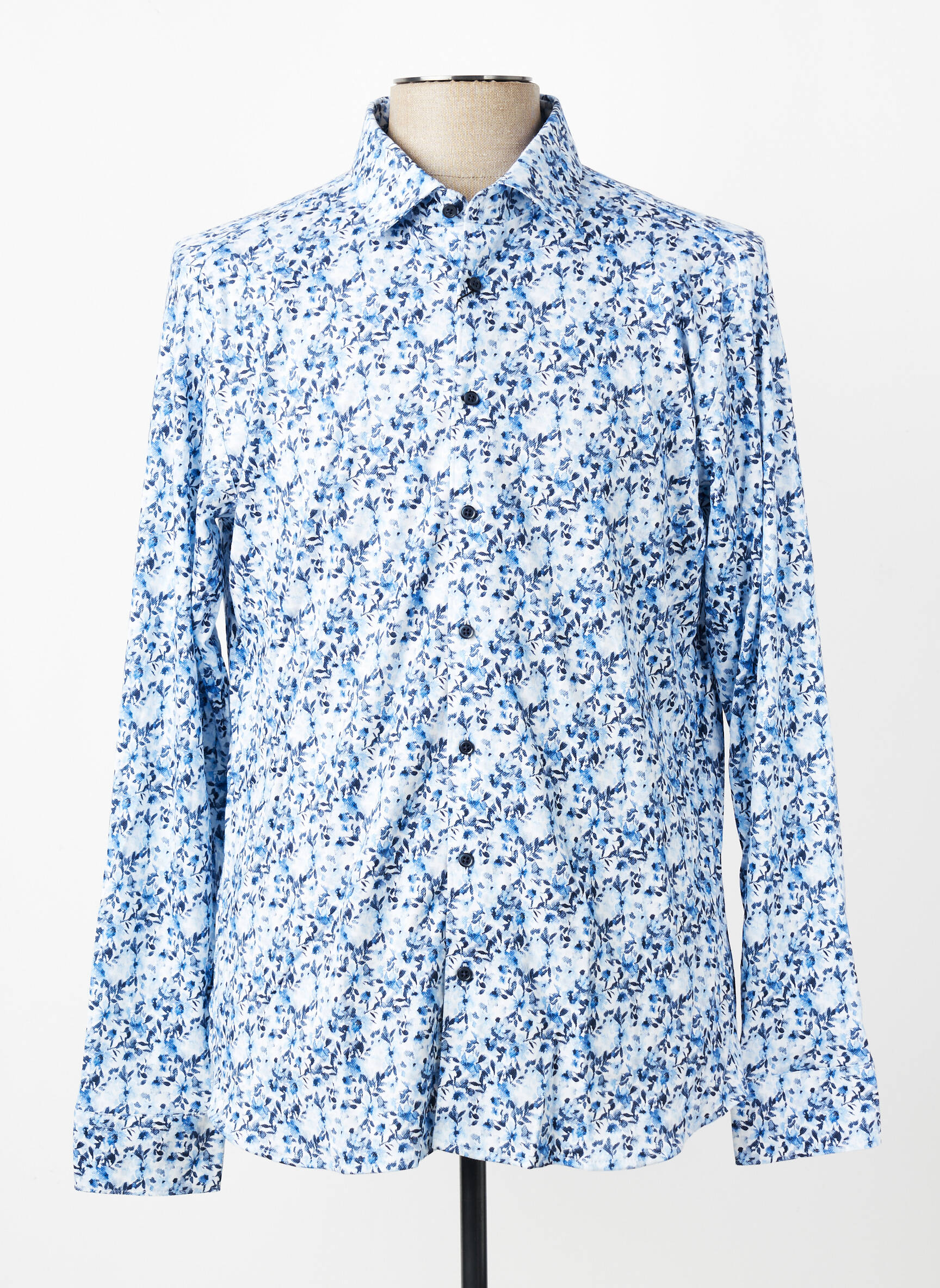 Chemise manches longues coupe cintrée bleu DESOTO homme