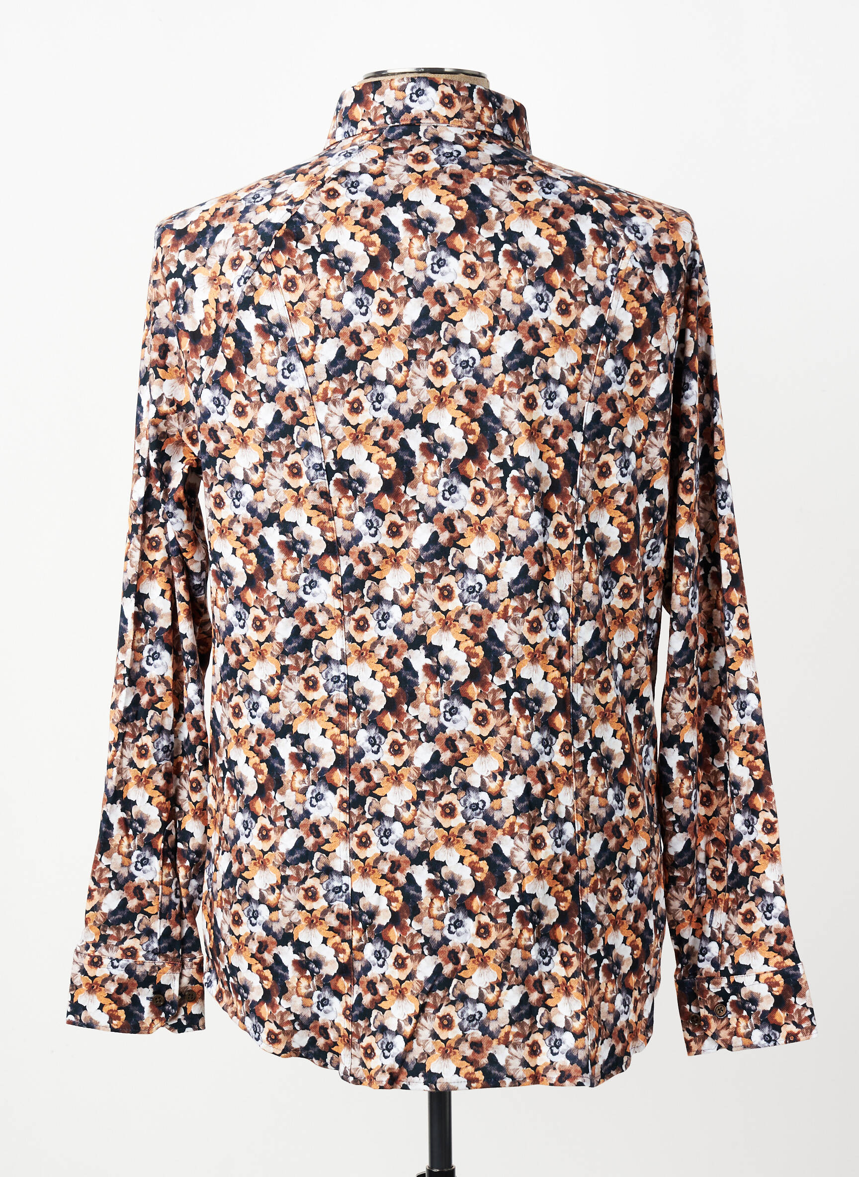 Chemise manches longues imprimé fleurs marron DESOTO homme