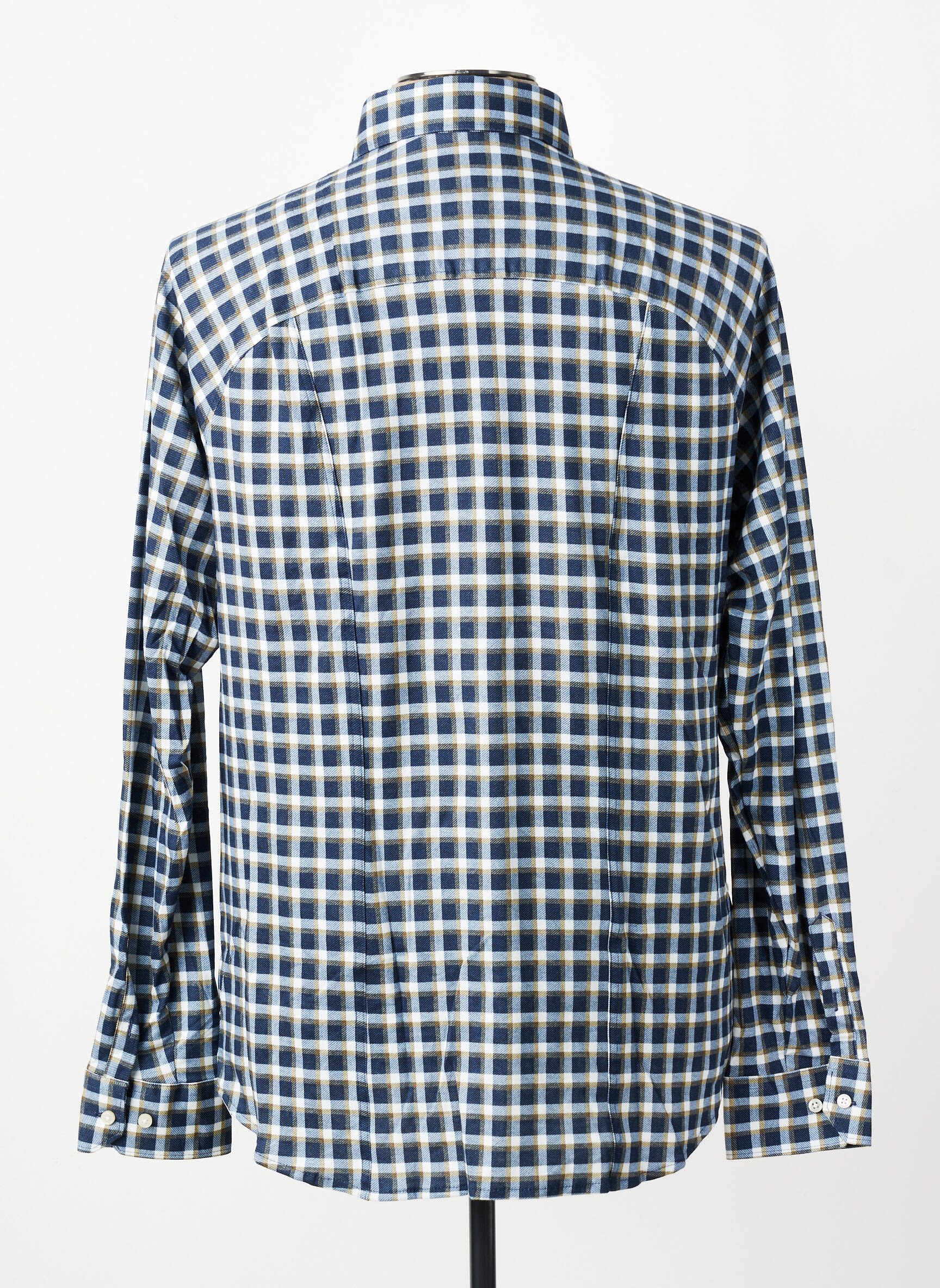 Chemise manches longues imprimé carreaux bleu DESOTO homme