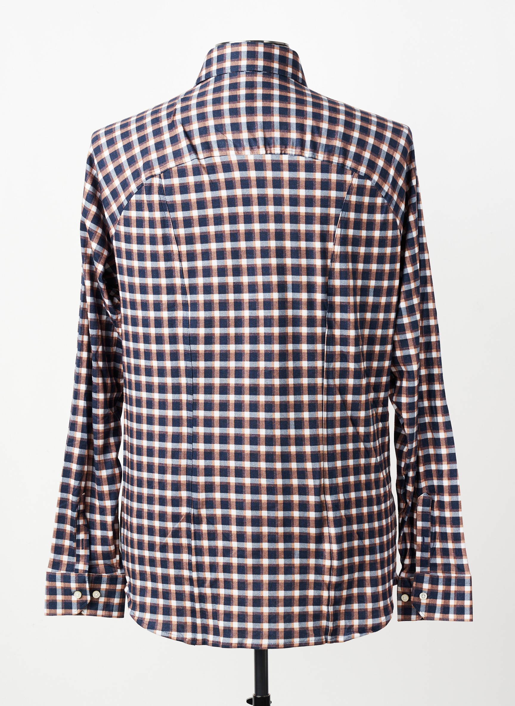 Chemise manches longues imprimé carreaux orange DESOTO homme