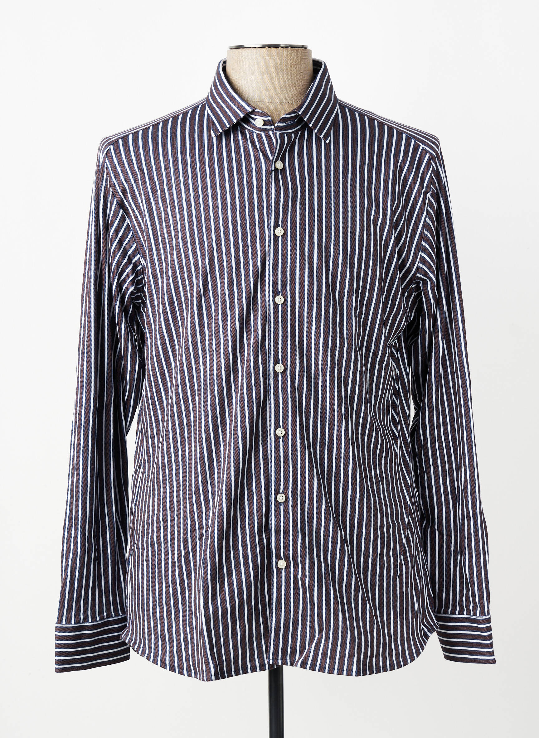 Chemise manches longues coupe cintrée marron DESOTO homme