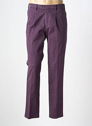 Pantalon chino tissage popeline taille normale violet MEYER homme