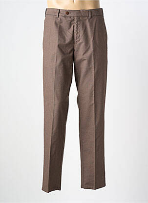 Pantalon slim fermeture zippée sous rabat boutonné taille normale marron MMX homme