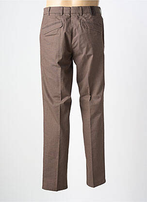 Pantalon slim fermeture zippée sous rabat boutonné taille normale marron MMX homme