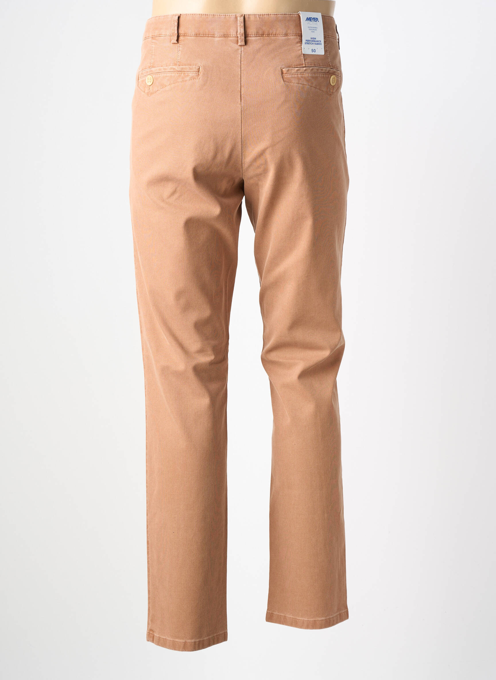Pantalon chino stretch taille normale rose MEYER homme
