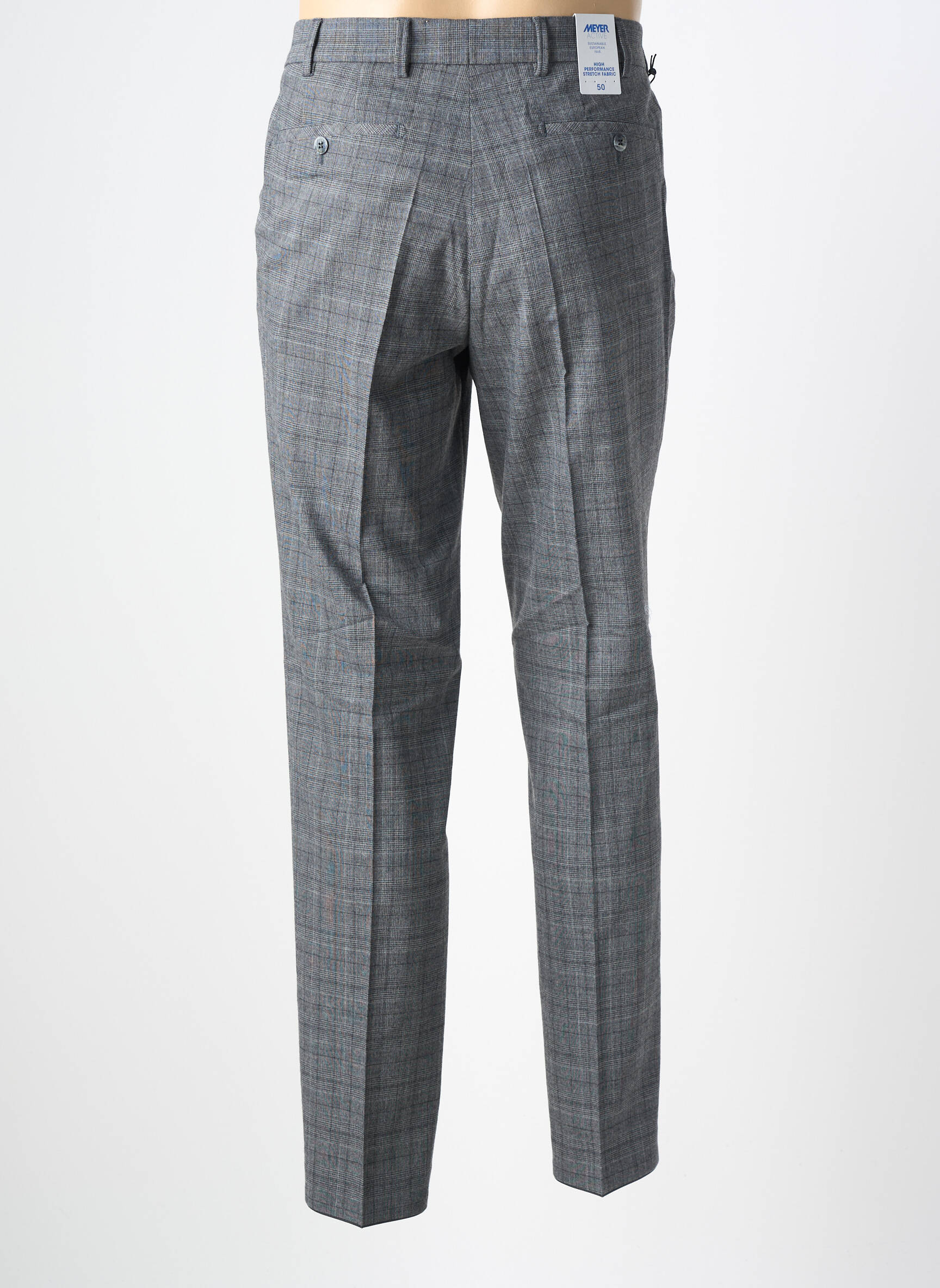 Pantalon chino tissage popeline taille normale gris MEYER homme