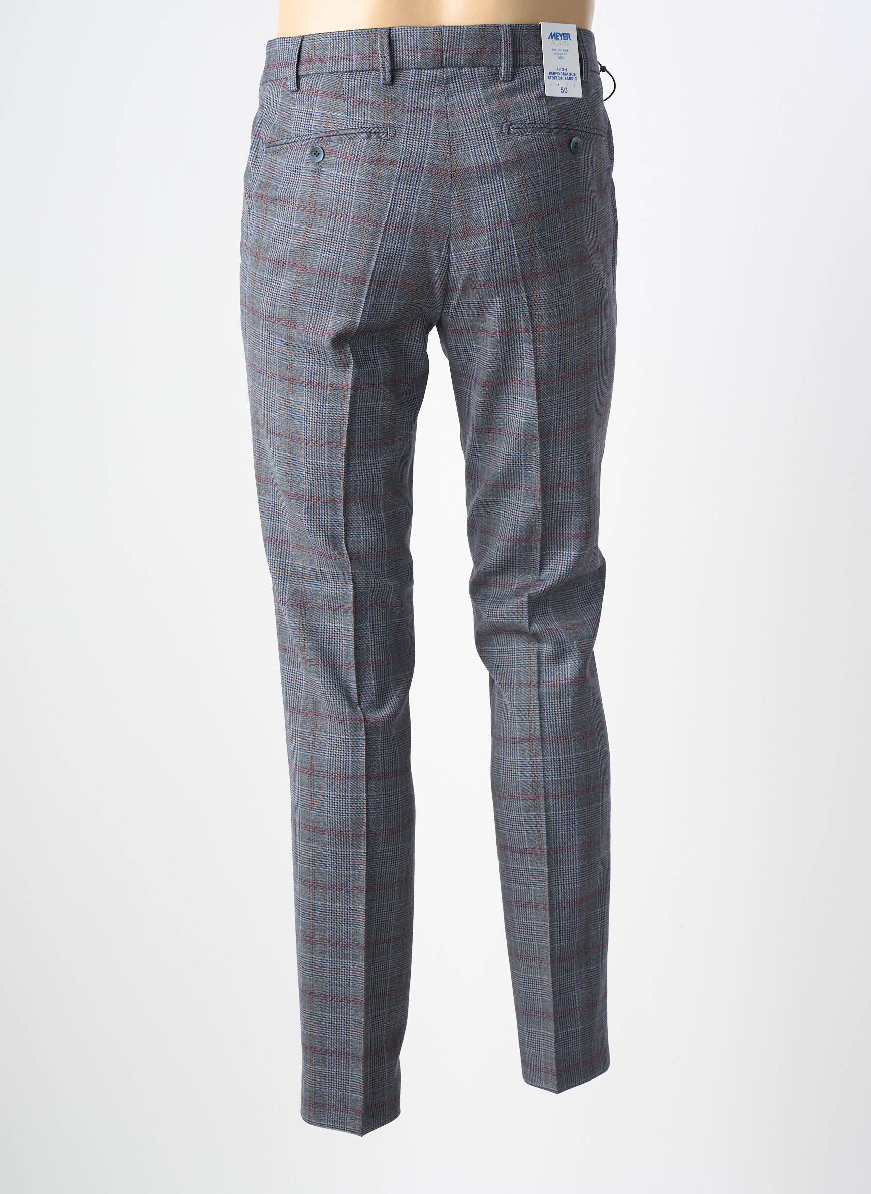 Pantalon chino tissage popeline taille normale gris MEYER homme