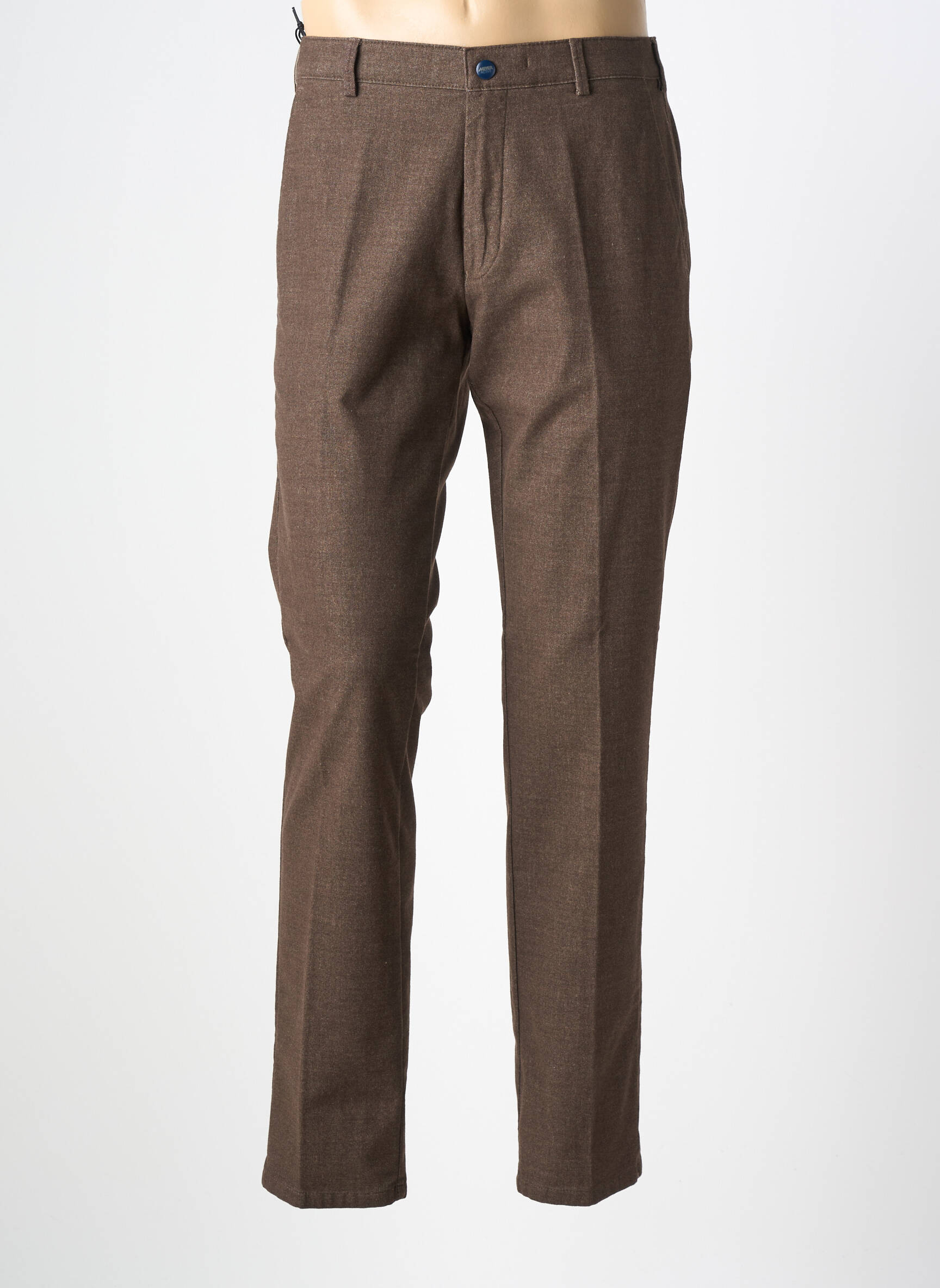 Pantalon slim tissage chiné taille normale marron MEYER homme