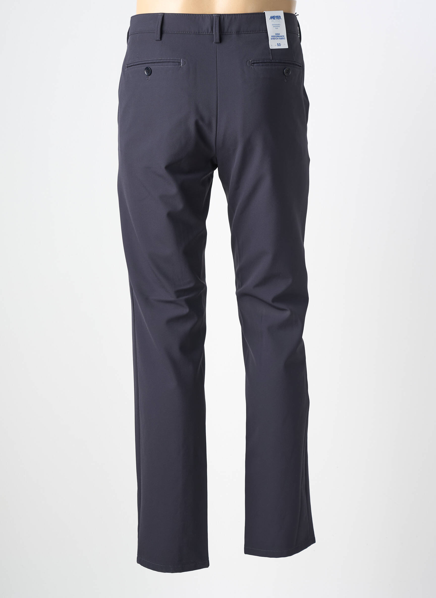 Pantalon chino tissage popeline taille normale bleu MEYER homme