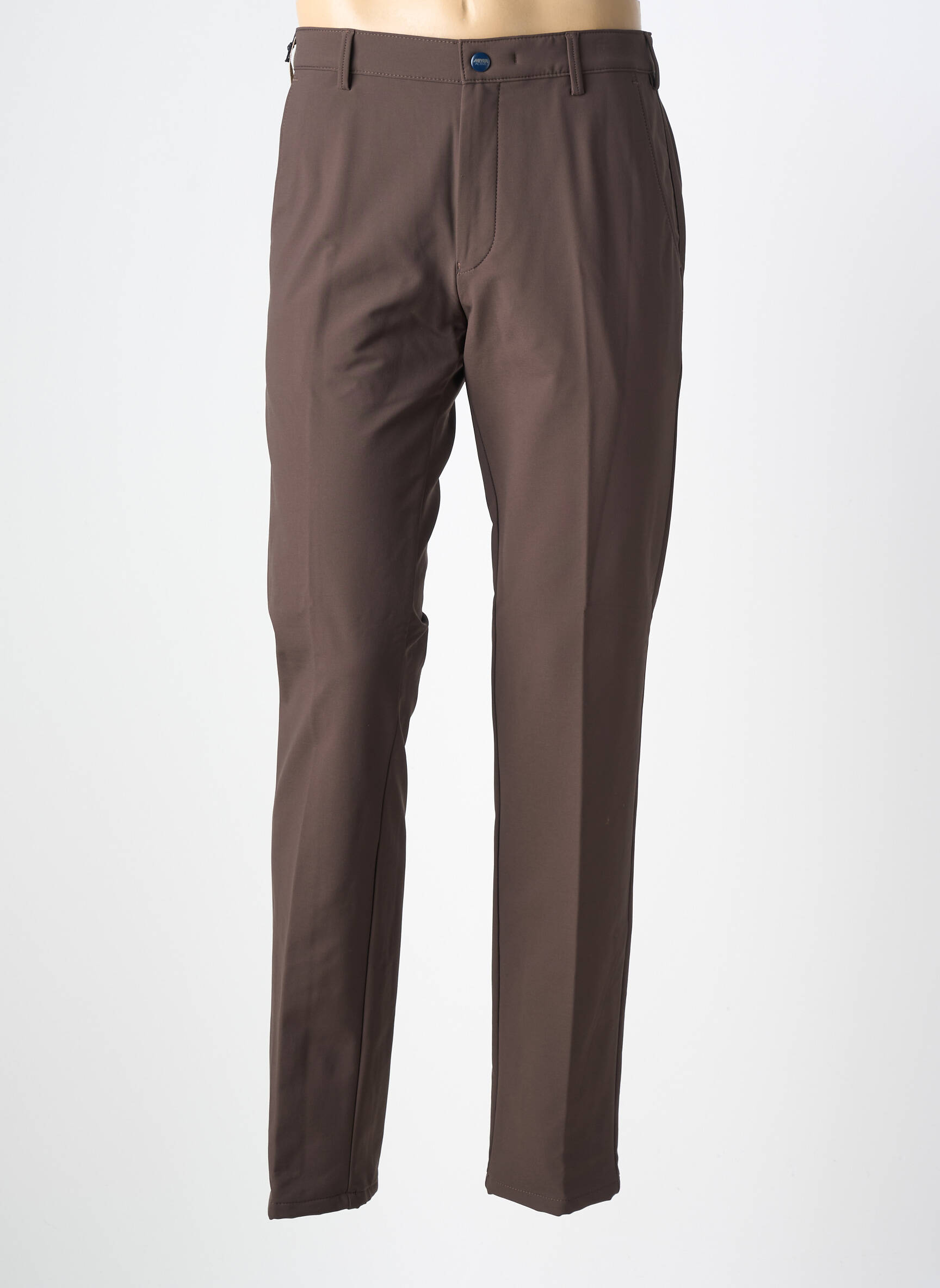 Pantalon chino tissage popeline taille normale marron MEYER homme