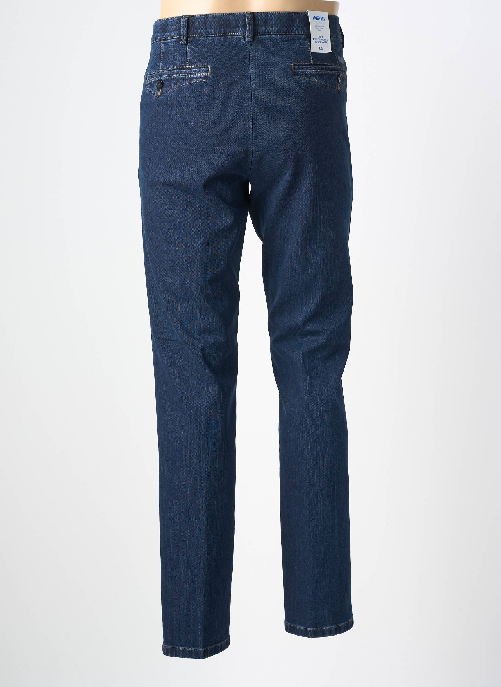Pantalon chino poches taille normale bleu MEYER homme