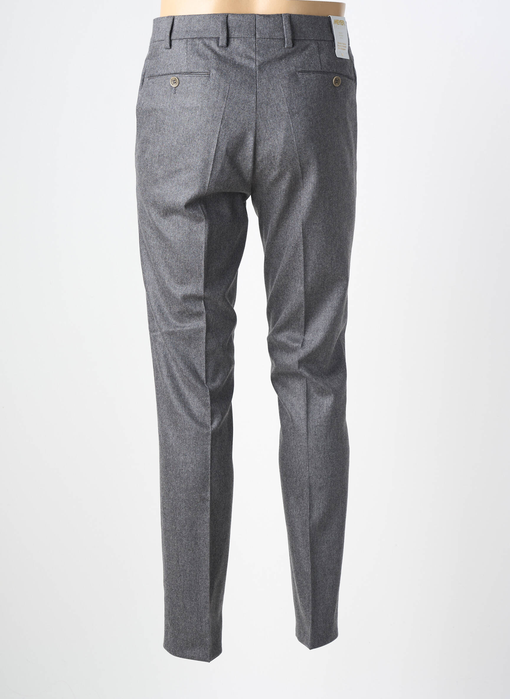 Pantalon slim tissage chiné taille normale gris MEYER homme