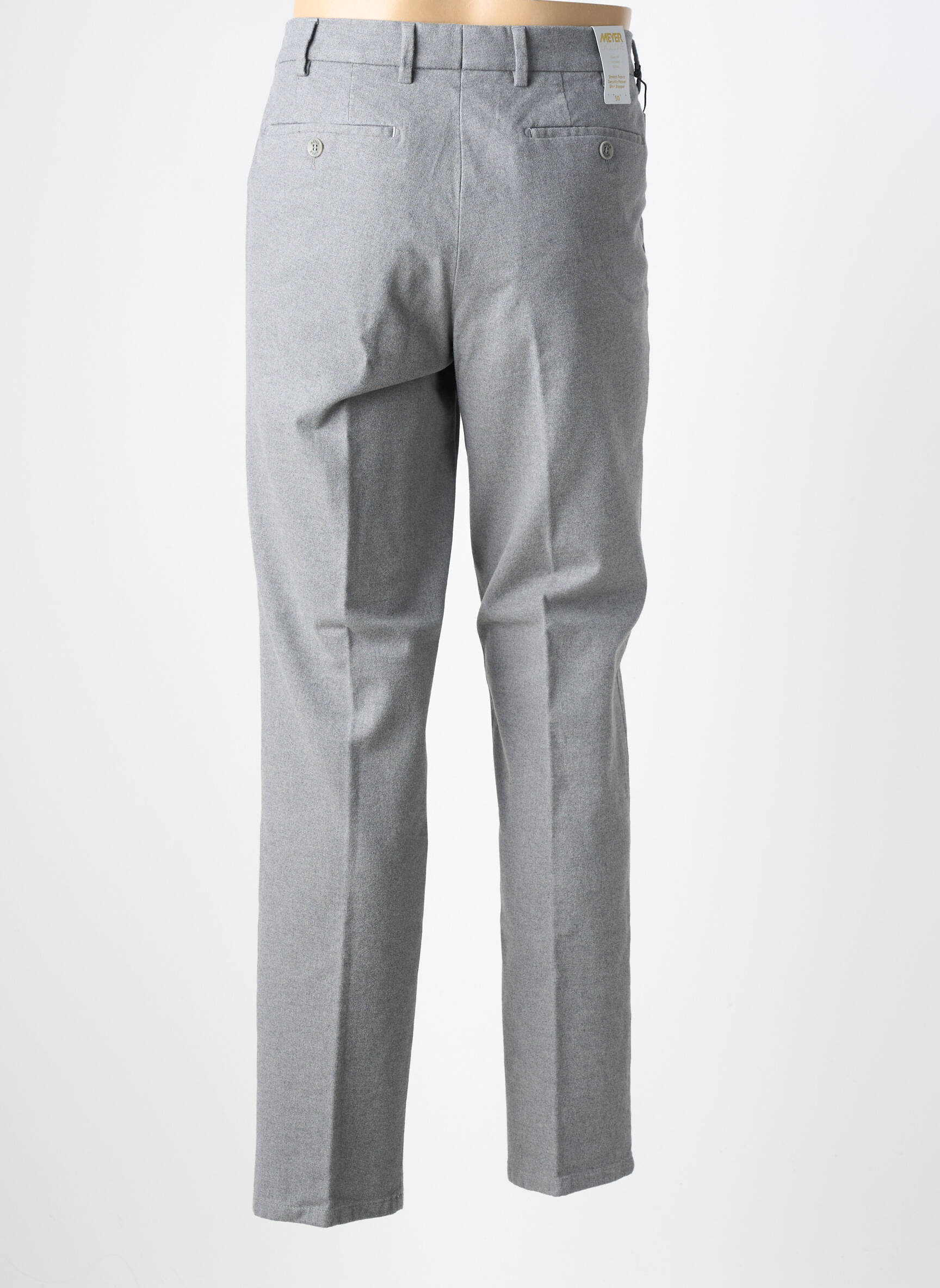 Pantalon slim tissage chiné taille normale gris MEYER homme