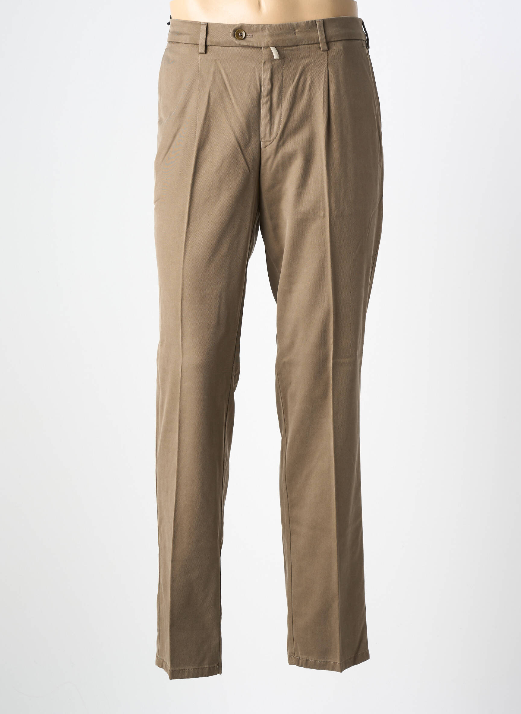 Pantalon chino tissage popeline taille normale beige MEYER homme