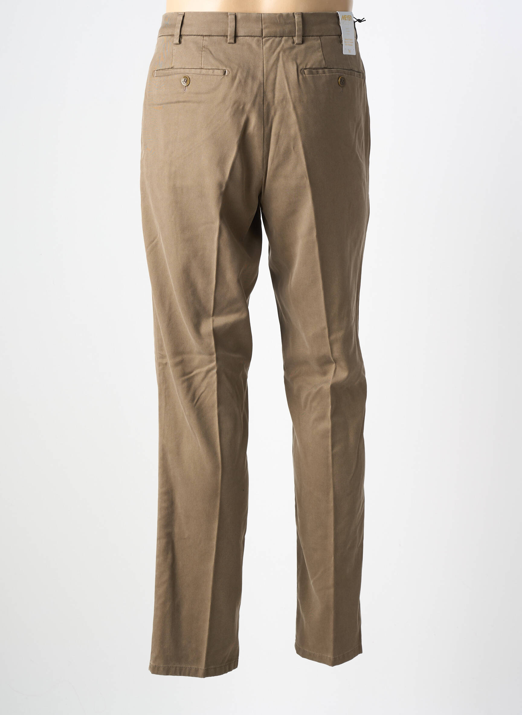 Pantalon chino tissage popeline taille normale beige MEYER homme