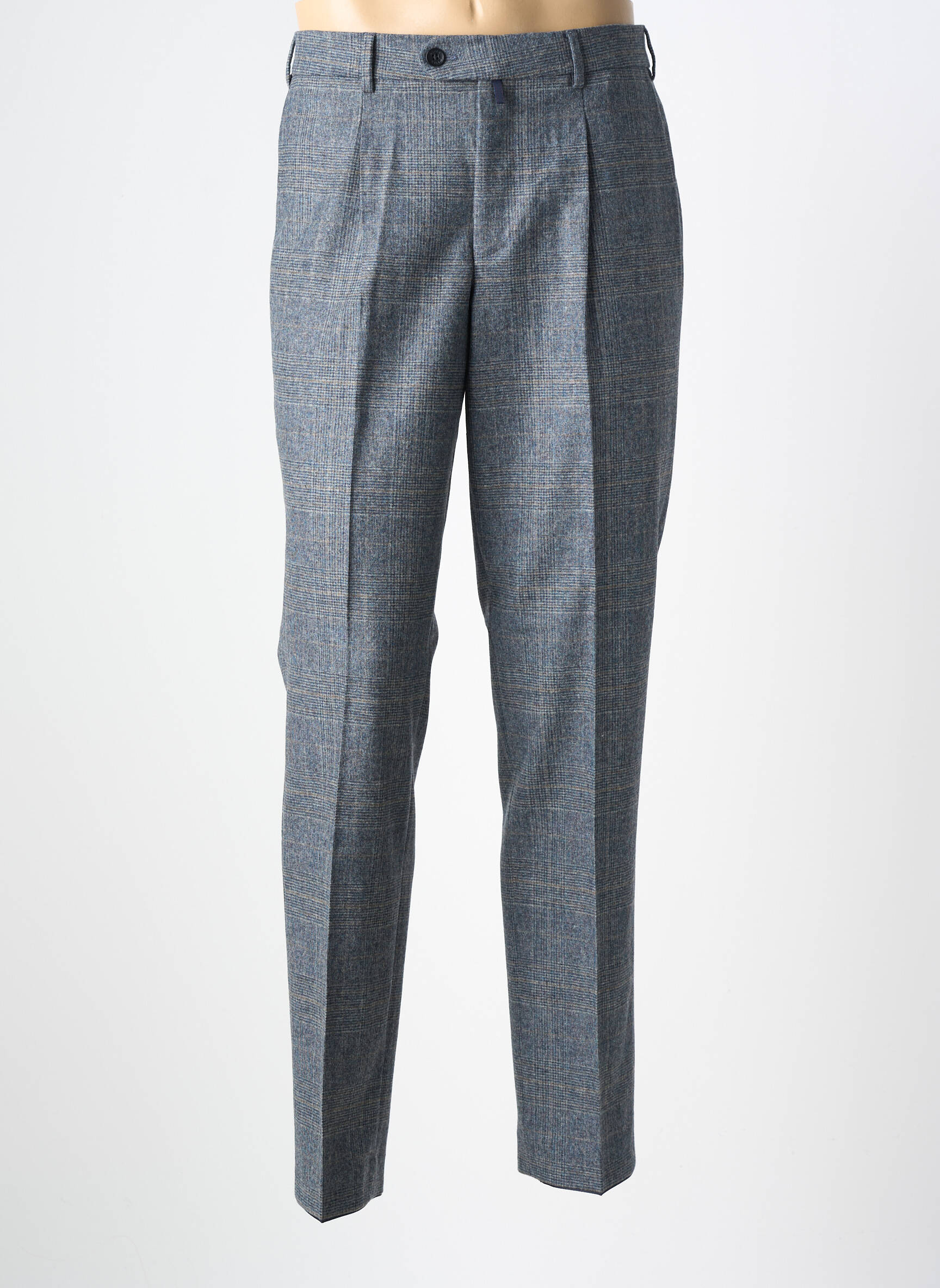 Pantalon chino tissage chiné taille normale bleu MEYER homme