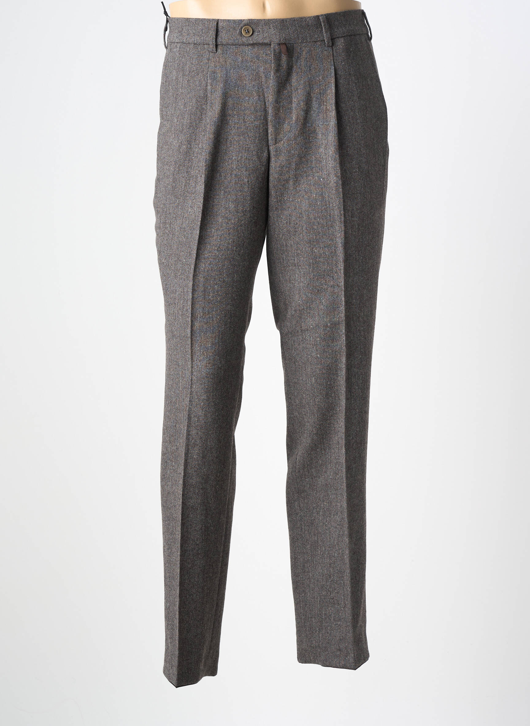 Pantalon chino tissage chiné taille normale gris MEYER homme