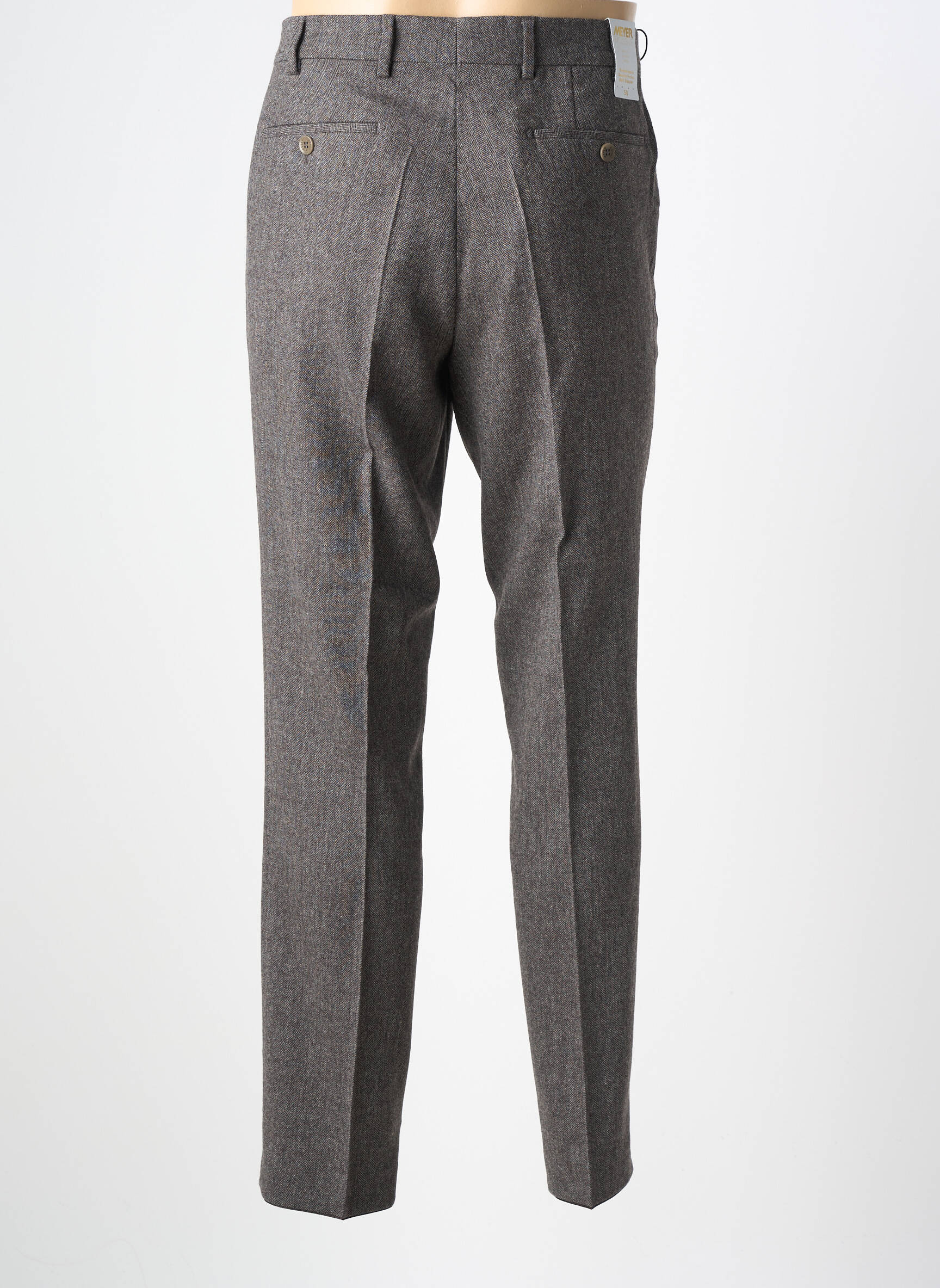 Pantalon chino tissage chiné taille normale gris MEYER homme