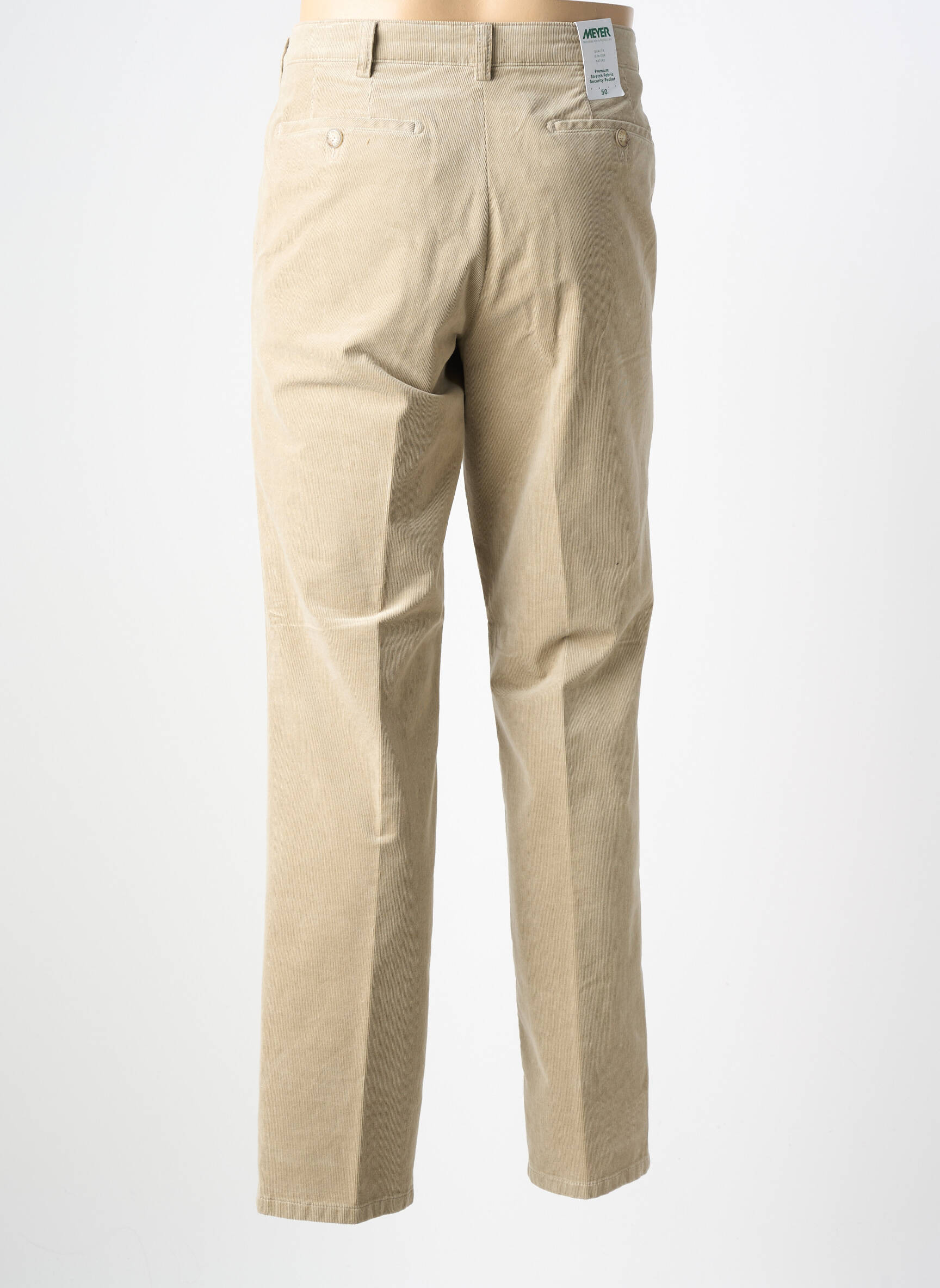 Pantalon chino poches taille normale beige MEYER homme